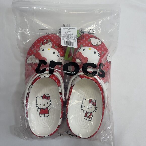 Hello Kitty Crocs Classic Clogs Women's 9 - Men's 7 Multicolor 210575-90H NIB - Picture 11 of 12